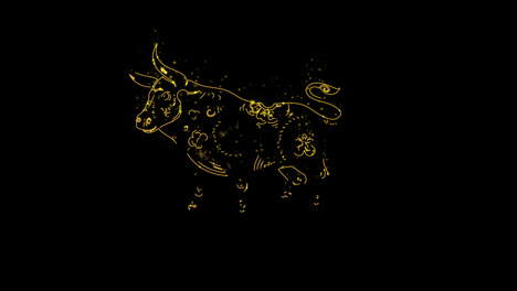 happy-chinese-new-year-celebration-with-golden-ox-loop-background-animation-with-copy-space-Seamless-loop-animation-transparent-background-with-alpha-channel